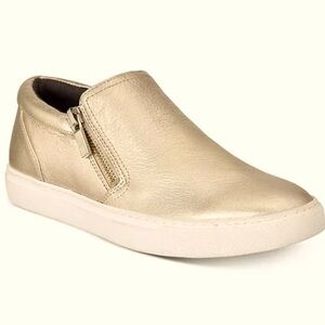 Gentle Souls Gold Leather Slip On Sneakers Size 10